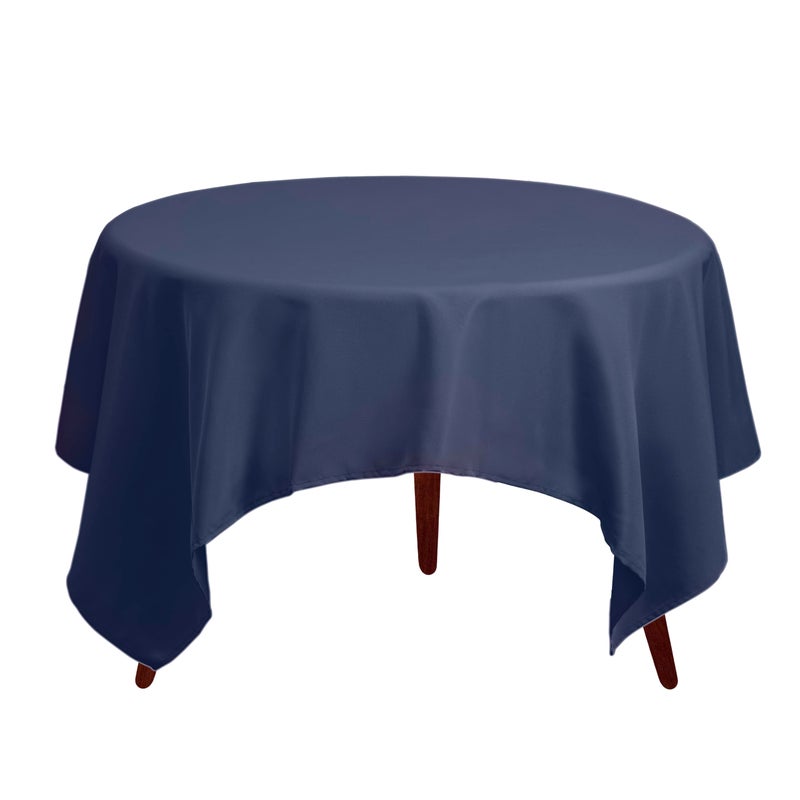Gee Di Moda Square Tablecloth - 70 x 70 Inch Navy Blue Table Cloth for Medium Square or Round Tables - Heavy Duty Washable Fabric - for Buffet Table, Holiday Party, Dinner, Wedding & Baby Shower - Image 2